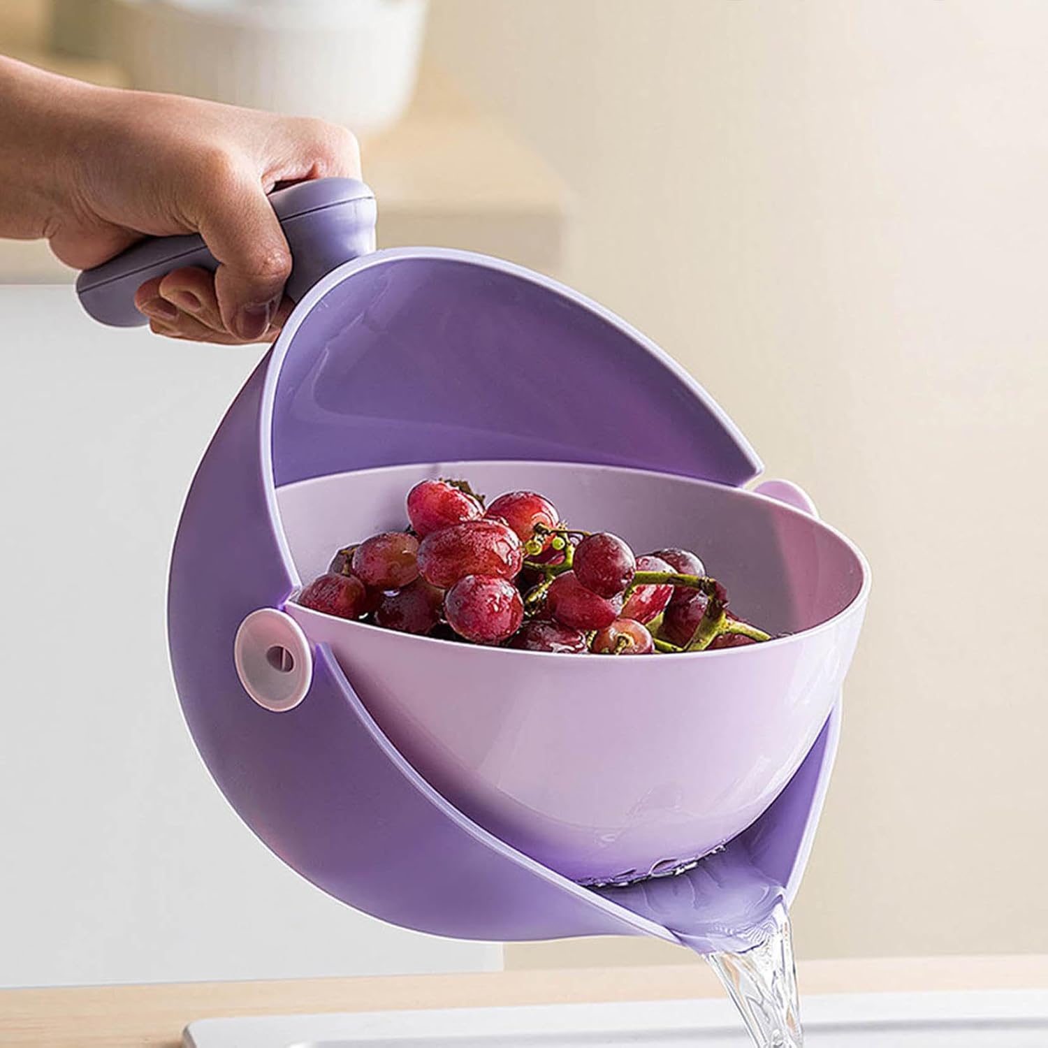 💥Clearance Sale Last 50 Left - 2 in 1 Kitchen Colander Rotating Washing Basket